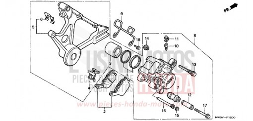 REAR BRAKE CALIPER CB750F21 de 2001